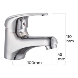 Edm Grifo Monomando Lavabo Serie Saona Cromado Latón Zinc Cartucho Cerámico 40cm