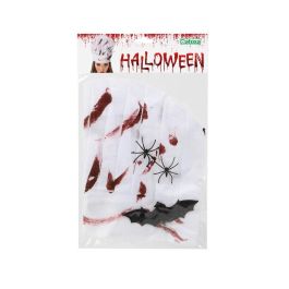 Gorro de Cocinero Ensangrentado con Arañas y Murciélagos para Halloween | Disfraz Chef Zombi o Carnicero Psicópata