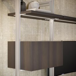 Emuca Lote de 3 estructuras Zero con herrajes y perfiles para montaje al suelo y a pared con nivelador circular, Aluminio y Zamak, Gris piedra