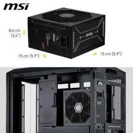 MSI 306-7ZP1B21-CE0 Fuente Alimentación MAG A1000GLS PCIE5 1000W 80 PLUS Gold Modular ATX, Ventilador 135mm