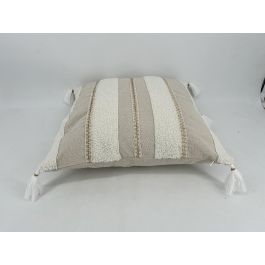 DKD Home Decor Cojín Boho Natural Blanco Algodón 45 x 45 cm (2 Unidades)
