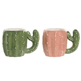 DKD Home Decor Taza Tropical Cactus Verde Naranja 400ml Porcelana 10.3 x 9 x 14.5 cm (4 Unidades) Precio: 25.69000005. SKU: B1974L8PL6