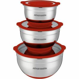 Arthur Martin AM032 ART3508510106153 - Juego Ensaladeras 16-20-24 cm Acero Inoxidable con Tapas Herméticas y Base Silicona Antideslizante Precio: 46.49999992. SKU: B198PDKEL7