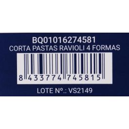 Quttin Corta Pastas Ravioli 4 Formas 30,5 cm x 11 cm x 6,3 cm (12 Unidades)