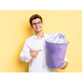 Liderpapel Papelera Plastico Lavanda Translucido 13 Litros 275x285 mm