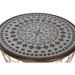 DKD Home Decor Mesita Auxiliar Vintage Negro Dorado 43.5 x 63.5 x 43.5 cm