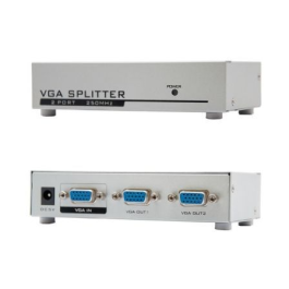 Nanocable 10.25.0002 Duplicador SVGA para 2 Monitores, 1x SVGA Macho a 2x SVGA Hembra, Extensor de Señal Video 65m, 250MHz