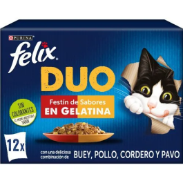 Purina Felix Feline Fantastic Duo Delicious Carne Comida Húmeda para Gato 12 Sobres 85 gr Precio: 7.5000002. SKU: B1J5R4QF68