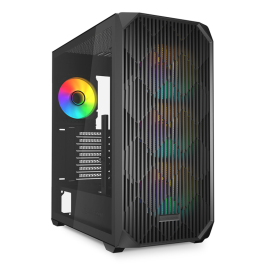 Sharkoon AK3 RGB Midi Tower Caja PC Negro con Panel Frontal Permeable y Cristal Templado, 4 Ventiladores RGB PWM 120mm Preinstalados Precio: 96.58999966. SKU: B14FCQSEAA