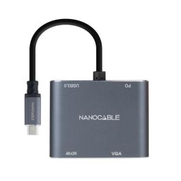Nanocable Conversor USB Tipo C a VGA/HDMI/PD/USB 3.0 4K 60W Modelo 10.16.4304 15cm Gris Precio: 25.4999998. SKU: B1J9EKTPWA
