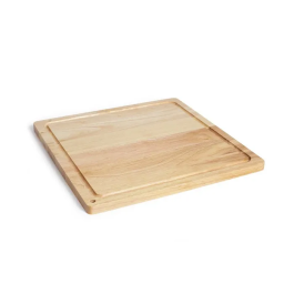 Livoo Tabla de Cortar MES141 Madera de Caucho XXL Ranura Integrada 46 x 46 cm