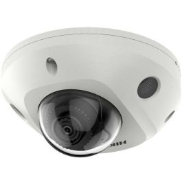 Hikvision Cámara IP Minidomo 2MP AcuSense 4mm IR30 WDR H.265+ Audio Alarma IK08 IP67 PoE para Detección Humana/Vehicular