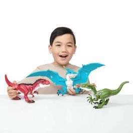 Zuru ZUR1699622375851 Pack Dino Action Mega Dinos 3 Pack - T-Rex, Velociraptor y Pterodáctilo interactivos y rugientes