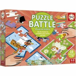 EDUCA AUC1740506778393 Puzzle Battle Jr Fantasy - 16 Puzzles Temática Fantasía para Niños a partir de 4 Años