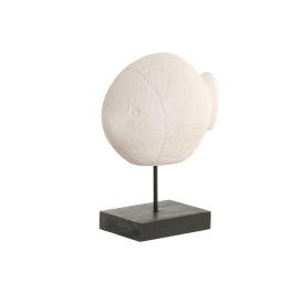 DKD Home Decor Hangzhou design 26b Decoración Mediterráneo Blanco 7 x 19.5 x 16.5 cm (4 Unidades) Cemento Metal Pez