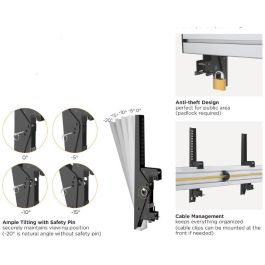 Equip Soporte de Techo para 3 Monitores/TV 45-50" (127cm) 150kg Inclinable Negro/Plata Gestión de Cables
