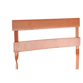 DKD Home Decor Mesa Terraza y Jardín Balcony Coral Metal Plegable Balcón Set de 3 Piezas 60 x 75 x 60 cm