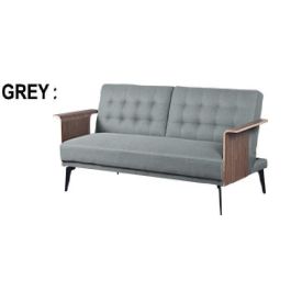DKD Home Decor Sofa Cama Urban Gris, Marrón y Negro Poliéster Eucalipto Metal Desmontable - 203x87x81cm - Altura Asiento 41cm Precio: 398.50000003. SKU: S3033489