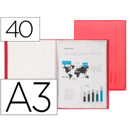 Liderpapel Carpeta Escaparate 40 Fundas Polipropileno DIN A3 Rojo Translucido Precio: 10.89. SKU: B1G8MTQE25