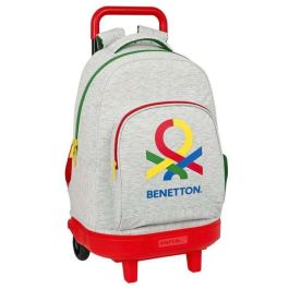 Mochila Escolar con Ruedas Benetton Pop Gris (33 x 45 x 22 cm) Precio: 39.49999988. SKU: S4308061