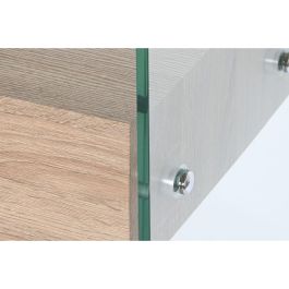 Consola DKD Home Decor Transparente Marrón claro Cristal Madera MDF 120 x 35 x 80 cm