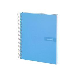 Cuaderno Espiral Liderpapel A4 Crafty Tapa Forrada 80H 90 gr Cuadro 4 mm Con Margen Color Celeste