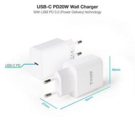 Cargador de Pared TooQ TQWC-PDUSBC20W Blanco 20 W (1 unidad) Cargador de Pared TooQ TQWC-PDUSBC20W Blanco 20 W (1 unidad)