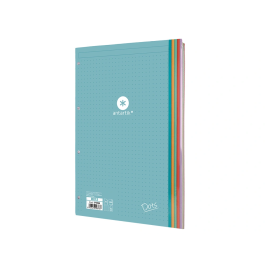 Antartik Recambio A4 100 Hojas 90gr Puntos 4 Taladros Bandas de 5 Colores