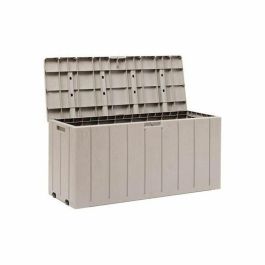 Toomax TOO8009371018814 Baúl de jardín BRAVO de Resina, Color Topo, Capacidad 270L, Medidas 117.5x45x56 cm