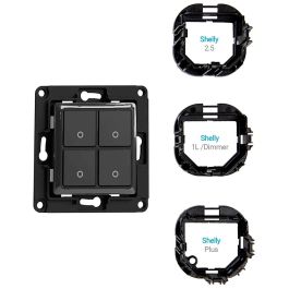 Shelly Interruptor Pared Switch 4 Negro