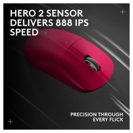 Logitech G PRO X Superlight 2 Ratón Gaming Inalámbrico Lightspeed MAGENTA, Óptico, 32000 DPI, 0.5 ms, Rosa