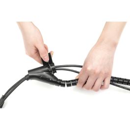 Digitus Manguera en espiral flexible para cables, PET, 5m, negra, con pasacables para escritorio/pared