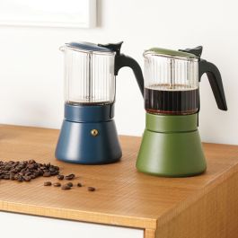 Cafetera Italiana Inoxibar Clair Azul 6 Tazas