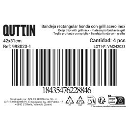 Quttin Bandeja Rectangular con Grill 42x31 cm