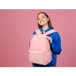 Liderpapel Mochila Core Rosa 15L con Compartimento Lateral Elástico para Botella, Diseño Ligero y Brazos Acolchados, Dimensiones 400x125x300 mm