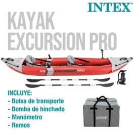 Intex Kayak Excursion Pro 384x94x46 cm Incluye Remos Aluminio y Bomba