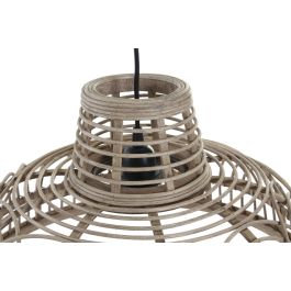 DKD Home Decor Lámpara de Techo Colgante Estilo Balinés de Ratán Marrón 44x44x25 cm (Pack de 2) para Casquillo E27 50W