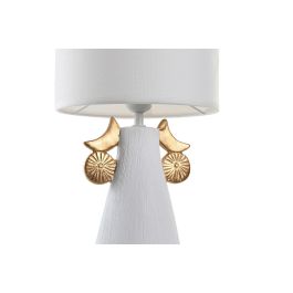 DKD Home Decor Lámpara Sobremesa Moderno Blanco Beige Cerámica Poliéster 22 x 44 x 22 cm (2 Unidades)