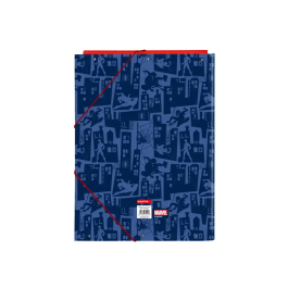 Safta Carpeta de Cartón Folio con Gomas y Solapas, Colección Spiderman