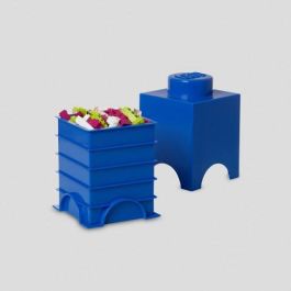 LEGO Storage Brick 1, caja de almacenamiento apilable, color azul