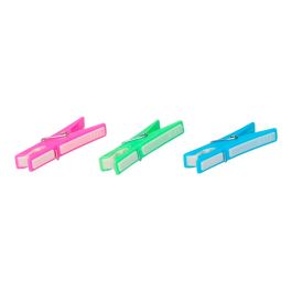 Edm 12 pinzas de plástico para ropa, colores variados, muelle metálico inoxidable 7 vueltas, 8 cm