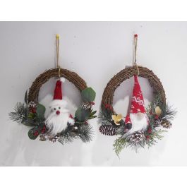 DKD Home Decor Decoración Colgante Navidad Corona Alpina Ratán Poliéster Marrón Verde 24x24 cm (Set de 6 Unidades Modelos Aleatorios) Precio: 36.60492. SKU: B1CL7TAG5N
