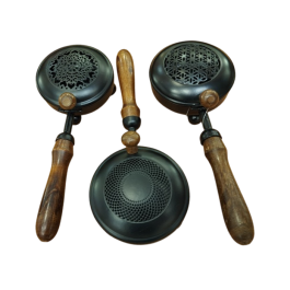 DKD Home Decor Soporte Incienso Arabe Negro Marron Hierro Mango 9 x 6.5 x 21 cm (6 Unidades)