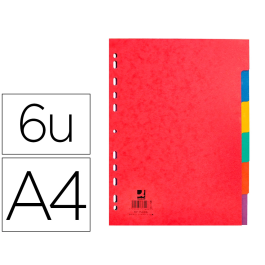 Q-connect Separador Cartulina Brillo Juego de 6 Separadores DIN A4 Multitaladro Precio: 1.49999949. SKU: B13D5WV4RF