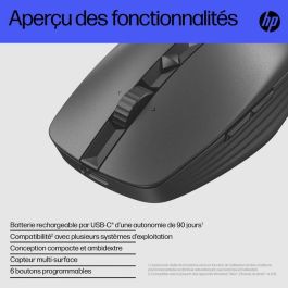 HP 715 Ratón Recargable Multidispositivo Ambidextro con Botones Programables, 90 Días Batería y Sensor Track-on-Glass HP 715 Ratón Recargable Multidispositivo Ambidextro con Botones Programables, 90 Días Batería y Sensor Track-on-Glass