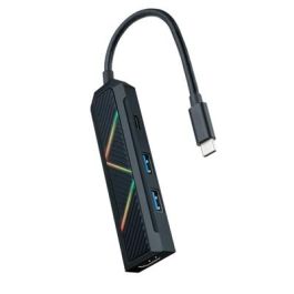 Nanocable 10.16.0401 Hub USB-C 4 en 1 Docking Station con 2xUSB-A, 1xUSB-C PD 100W y HDMI 2.0 4K@60Hz Negro Aluminio