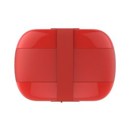 Alessi SA02 R FOOD Fiambrera de Resina Roja con Tres Compartimentos