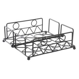 DKD Home Decor Servilletero de Metal Negro Colección Black Surewell Estilo Cottage Geométrico 18x7x18 cm Precio: 7.49999987. SKU: S3037240