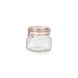 Quid Tarro Hermético New Canette de Vidrio Transparente, Capacidad 0,5 L, Pack de 6 Unidades, Apto Lavavajillas