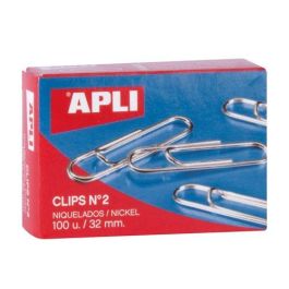 Apli Clips Niquelados Nº 2 - 32 mm Caja 100 Ud Precio: 0.49999983. SKU: BIX11711